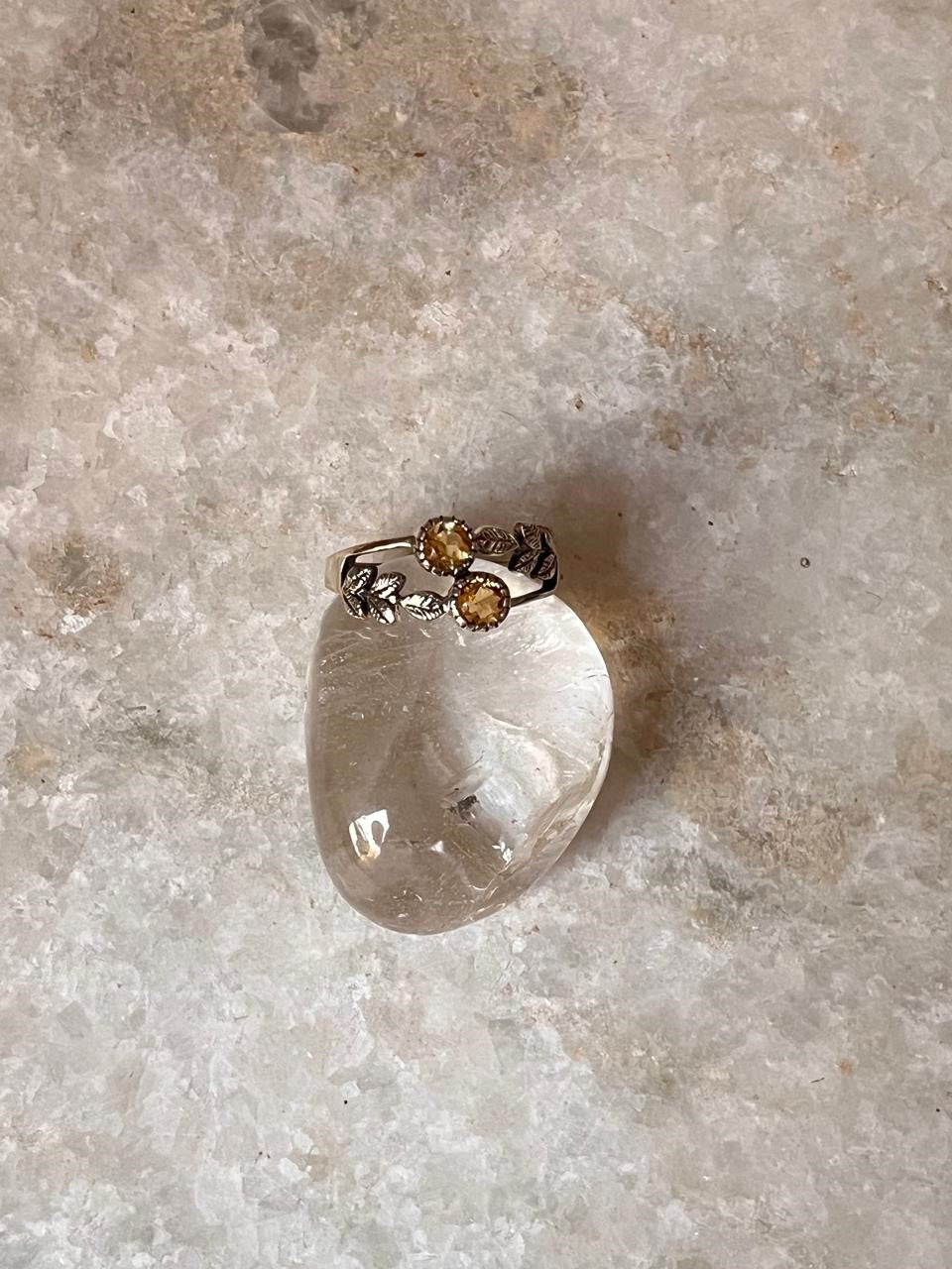 Natural Citrine Forest Enchantments 925 Sterling Silver Ring