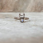Moonstone Crescent Moon 925 Sterling Silver Ring
