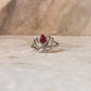 Garnet Divine Lotus 925 Sterling Silver Ring