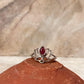 Garnet Divine Lotus 925 Sterling Silver Ring