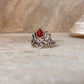Carnelian Divine Lotus 925 Sterling Silver Ring