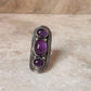 Amethyst Big Boho Handcrafted Statement 925 Sterling Silver Ring