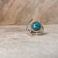 Copper Turquoise Moon Adjustable 925 Sterling Silver Ring