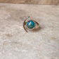 Copper Turquoise Moon Adjustable 925 Sterling Silver Ring