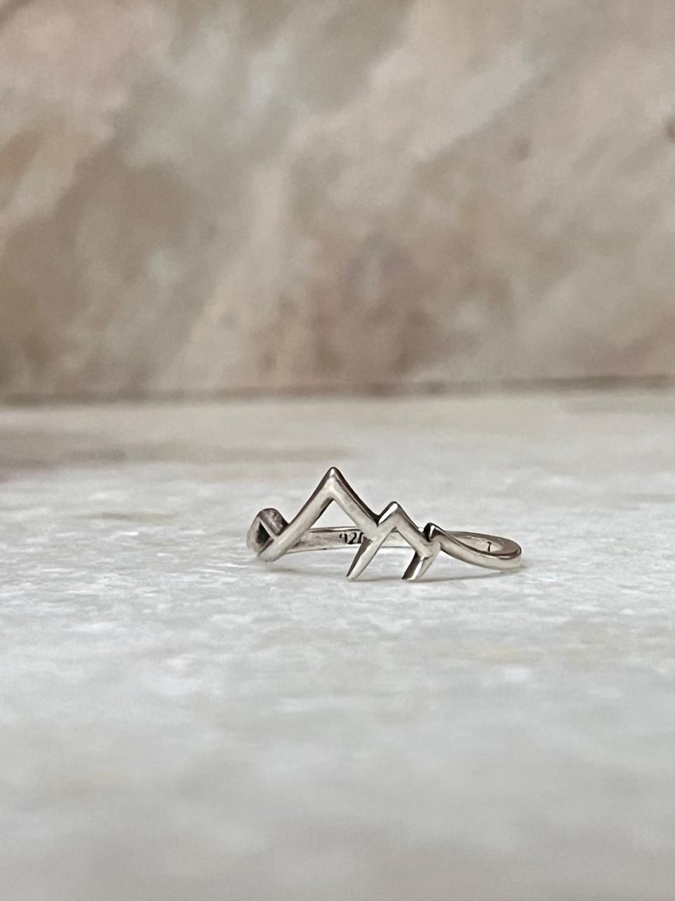 Mountains Stackable 925 Sterling Silver Ring