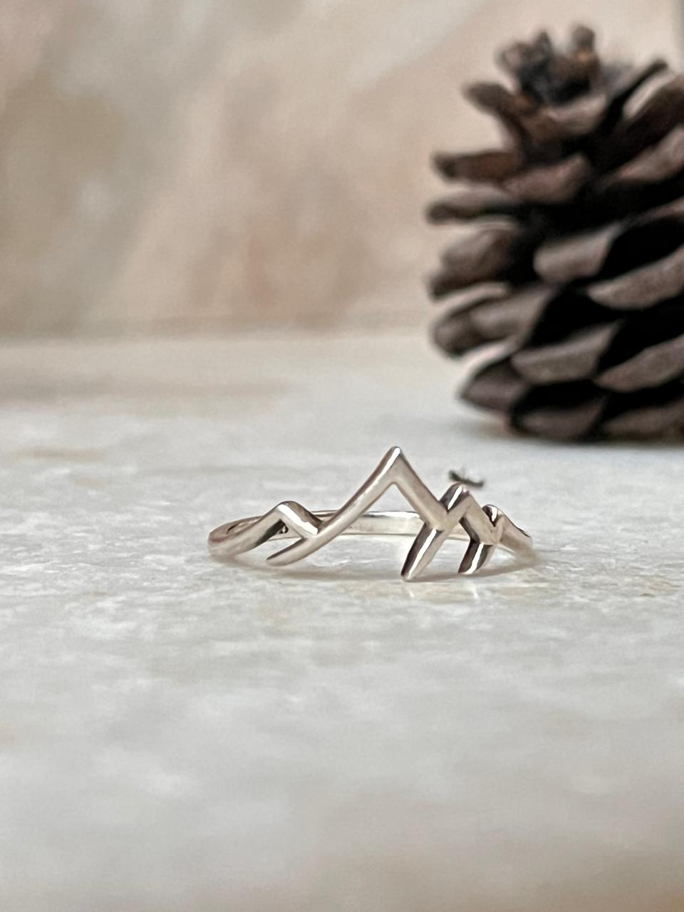 Mountains Stackable 925 Sterling Silver Ring