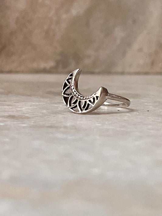 Boho Moon 925 Sterling Silver Ring
