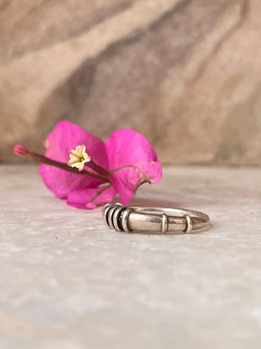 Dolki Tribal Stack 925 Sterling Silver Ring - Tarakaya Silver