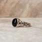 Black Onyx Cuban Link Band 925 Sterling Silver Ring