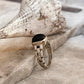 Black Onyx Cuban Link Band 925 Sterling Silver Ring