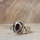 Red Coconut Druzy Geode With Garnet Sterling Silver 925 Ring