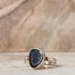 Blue Coconut Druzy Geode With Moonstone Sterling Silver 925 Ring