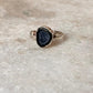 Blue Coconut Druzy Geode With Moonstone Sterling Silver 925 Ring