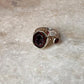 Red Coconut Druzy Geode with Garnet Sterling Silver 925 Ring