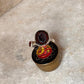 Red Coconut Druzy Geode with Garnet Sterling Silver 925 Ring