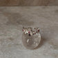 Ruby Lab Grown flowers Bouquet Adjustable Statement 925 Sterling Silver Ring