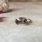 Bohemian Imported Handcrafted Flower Bunch Adjustable 925 Sterling Silver Ring