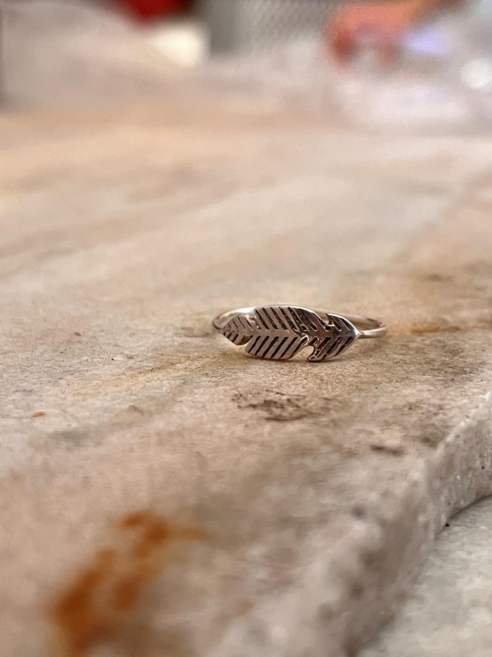 Small Feather 925 Sterling Silver Ring