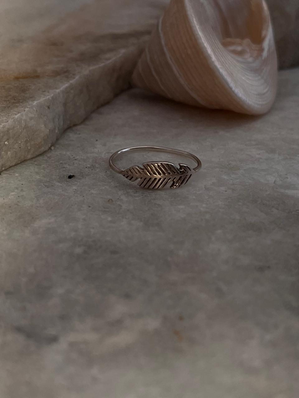 Small Feather 925 Sterling Silver Ring