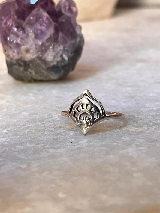  Ethnic Boho Mandala Adjustable 925 Sterling Silver Ring