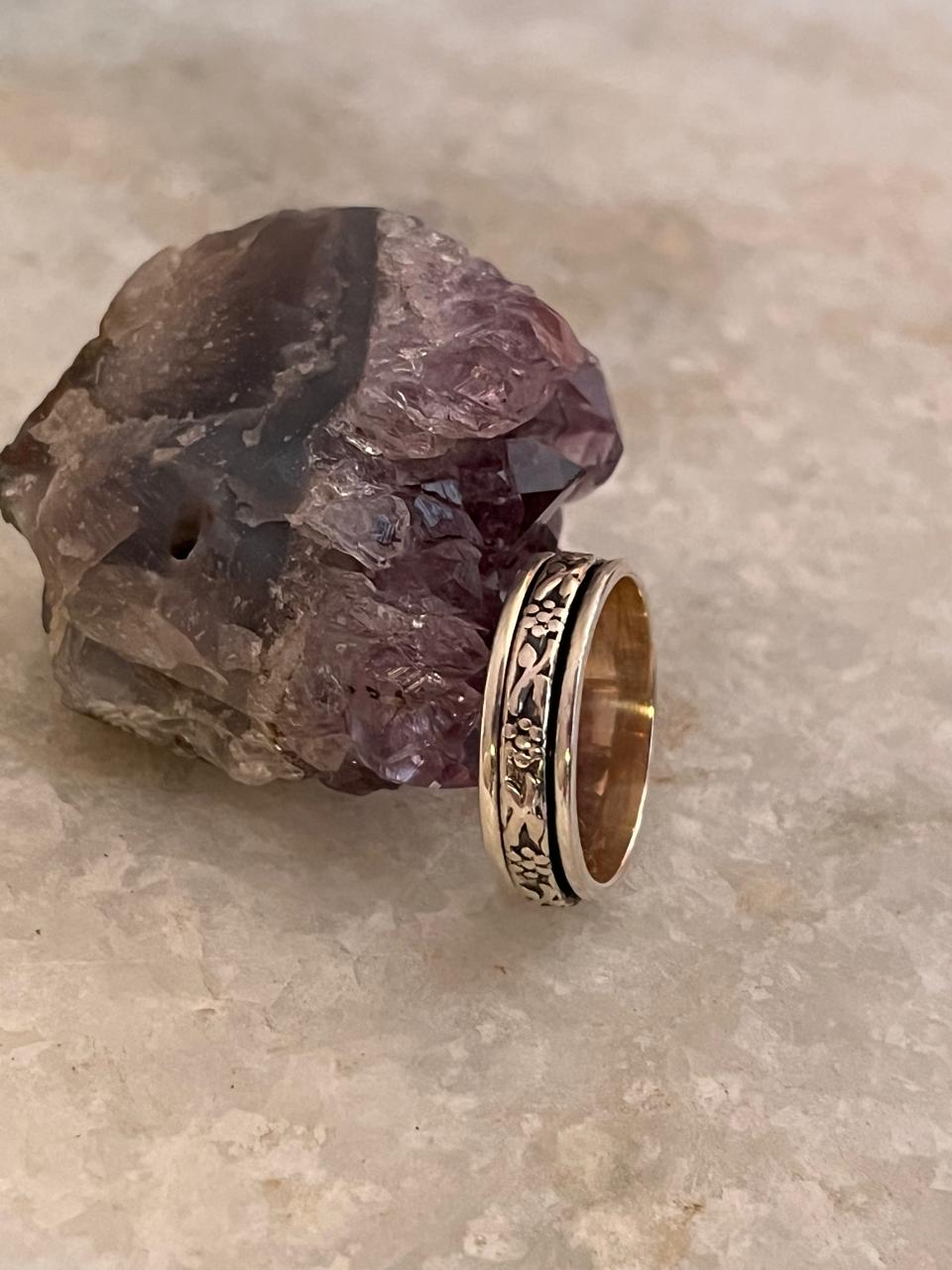 Floral Spinner 925 Sterling Silver Ring