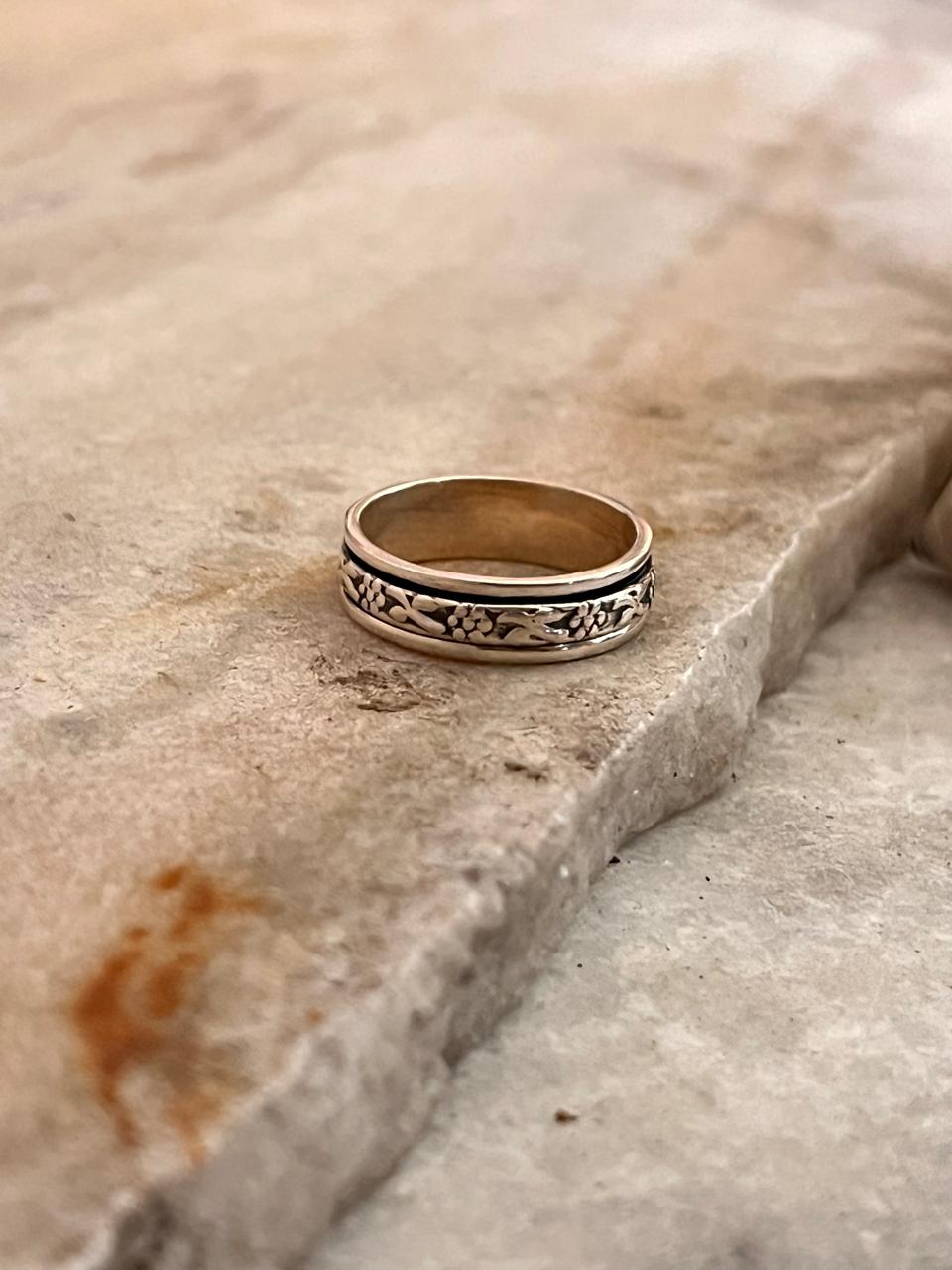 Floral Spinner 925 Sterling Silver Ring