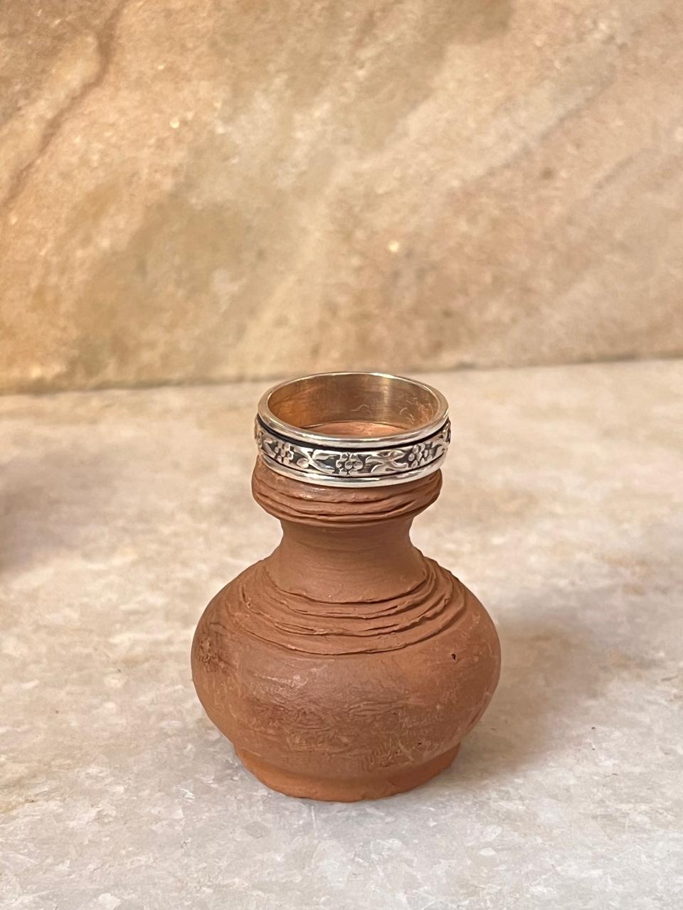 Floral Spinner 925 Sterling Silver Ring