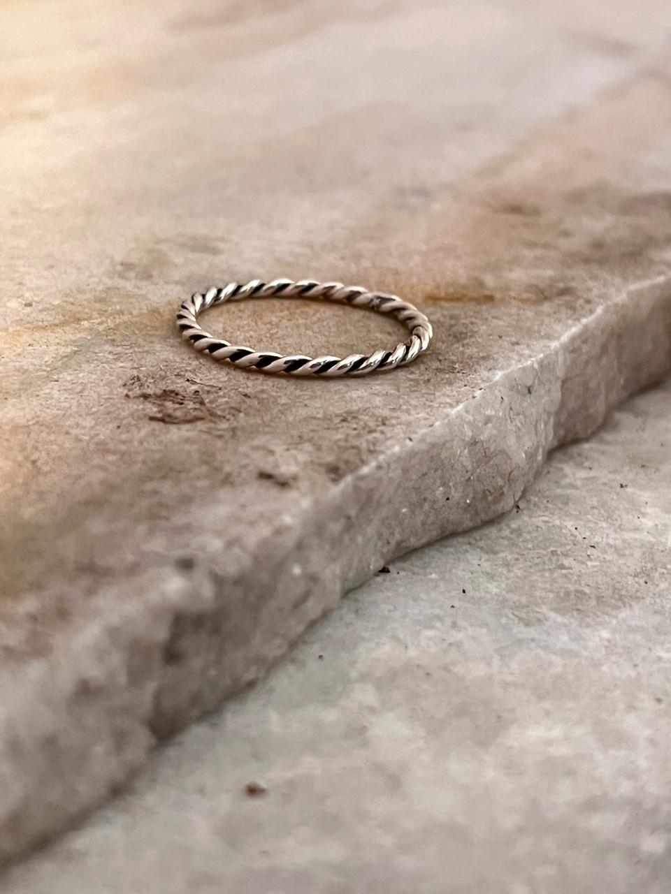 Loose Rope Minimal Stack Band 925 Sterling Silver Ring