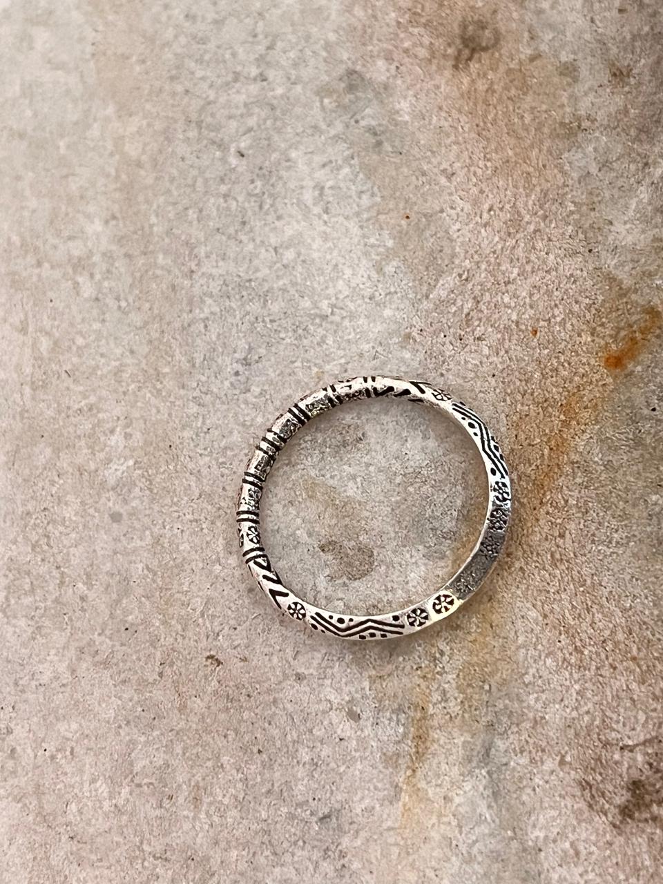 Tribal Edge Stackable Band 925 Sterling Silver Ring