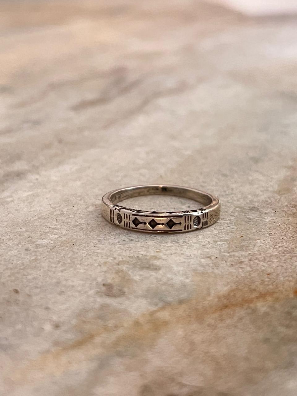 Tribal Engraved Side 1 925 Sterling Silver Ring
