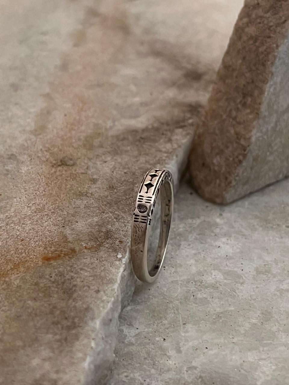 Tribal Engraved Side 1 925 Sterling Silver Ring