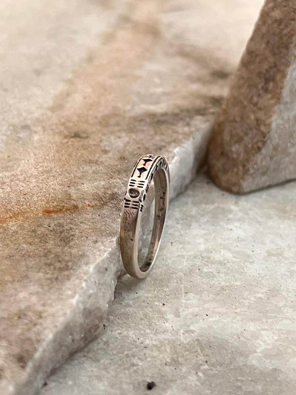 Tribal Engraved Side 1 925 Sterling Silver Ring