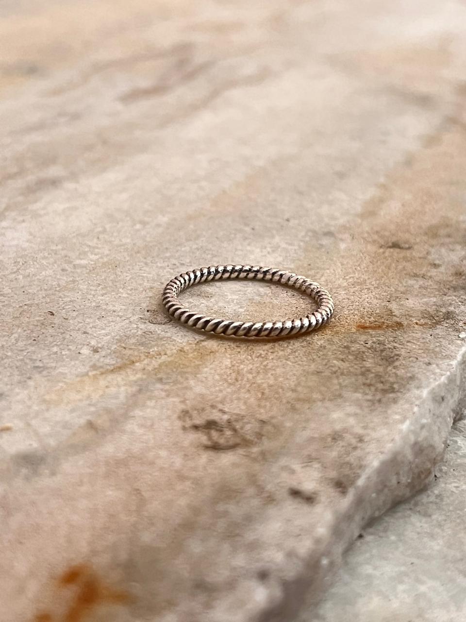Classic Rope Band Stackable 925 Sterling Silver Ring