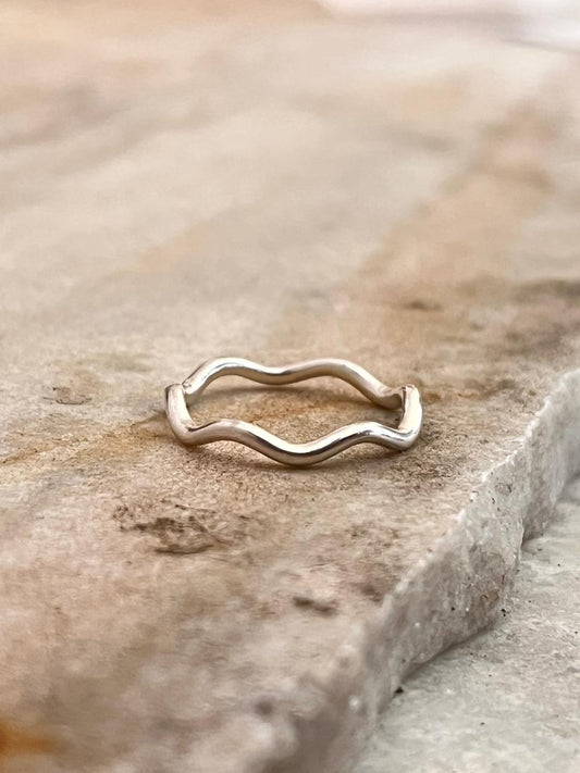 Wavy Band 925 Sterling Silver Ring