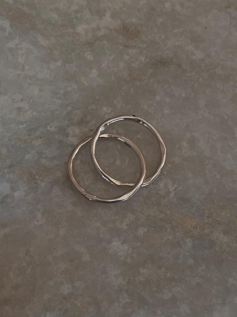 Rolling Band / Interlocked Band / Two Bands 925 Sterling Silver Ring