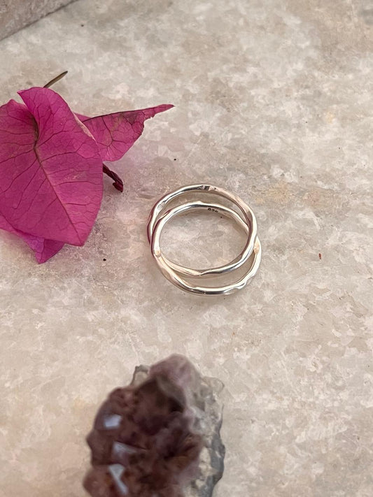 Classic 925 sterling silver two-band rolling ring  