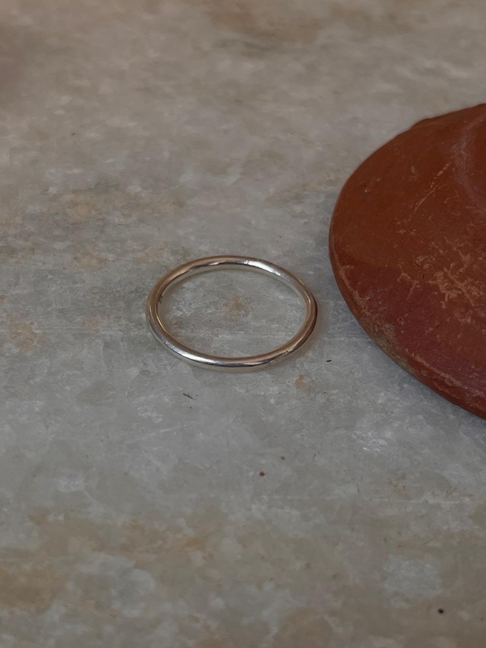 Minimal Plain Round Stack Band 925 Sterling Silver Ring