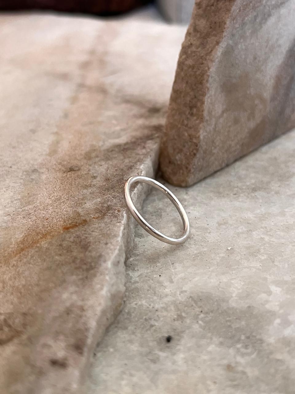 Minimal Plain Round Stack Band 925 Sterling Silver Ring