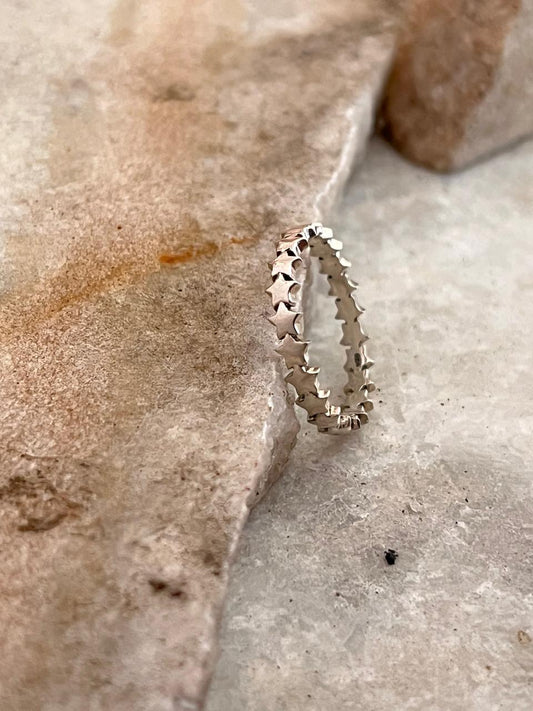 Small Star Band 925 Sterling Silver Ring