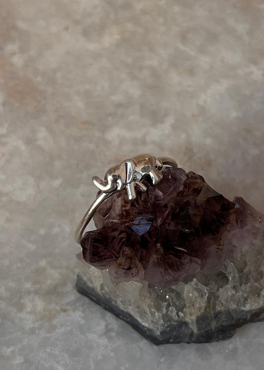 Boho Style Elephant Motif Ring in 925 Sterling Silver