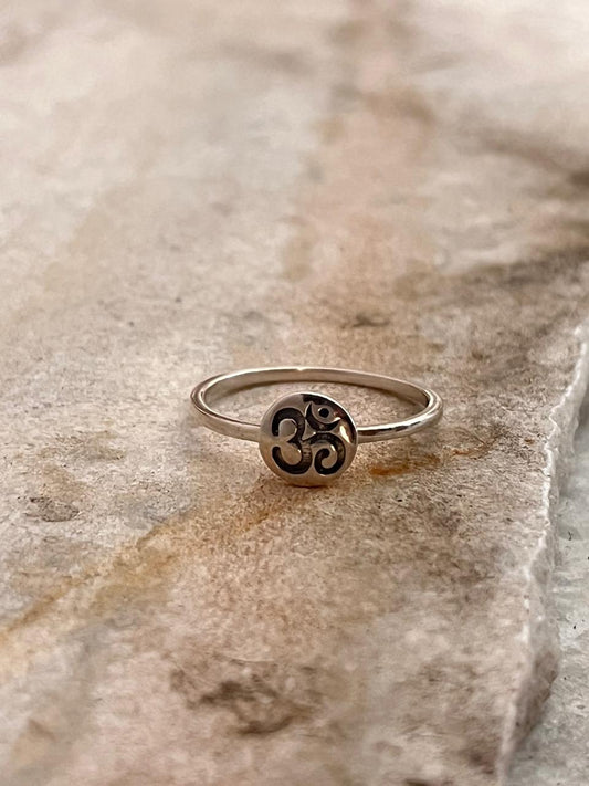 Om/Aum Engraved Stackable 925 Sterling Silver Ring