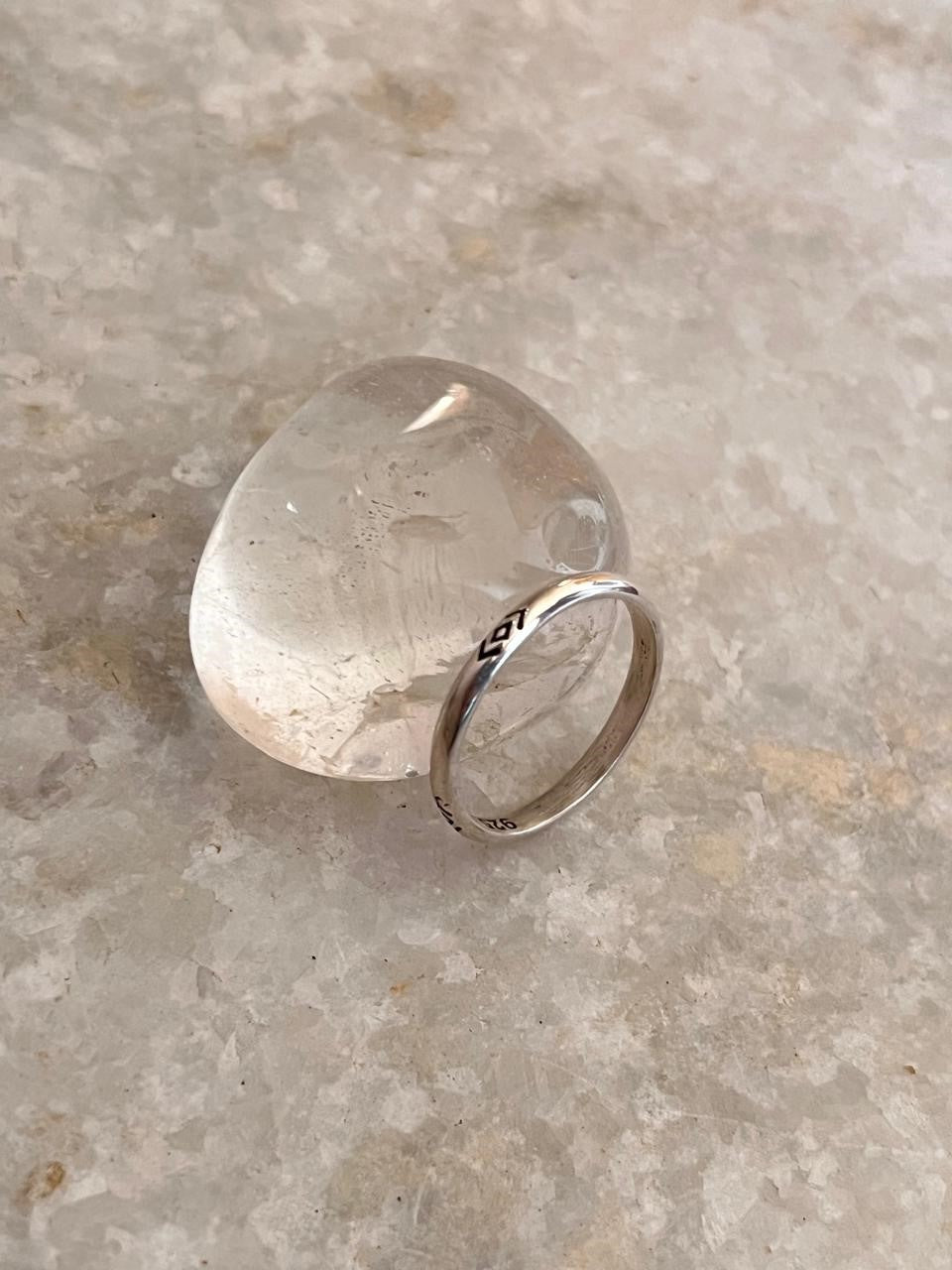 Tribal Engraved V Stackable ii 925 Sterling Silver Ring