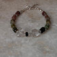 Ethereal Bloom Multi Tourmaline & Clear Quartz Handcrafted Natural Crystals 925 Sterling Silver Bracelet