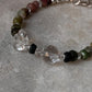 Ethereal Bloom Multi Tourmaline & Clear Quartz Handcrafted Natural Crystals 925 Sterling Silver Bracelet