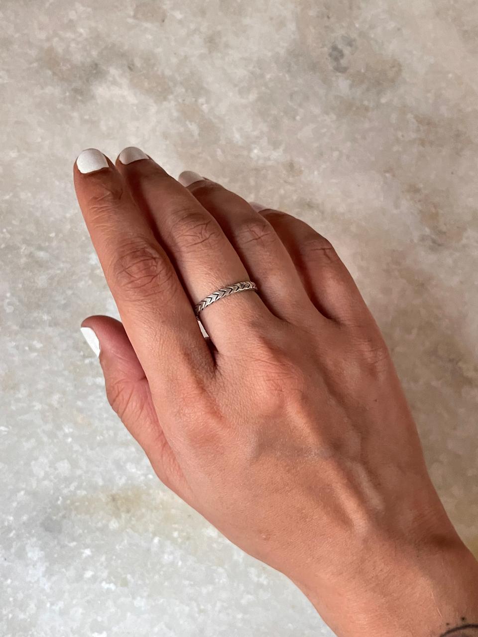 V Engraved Tribal Band 925 Sterling Silver Ring