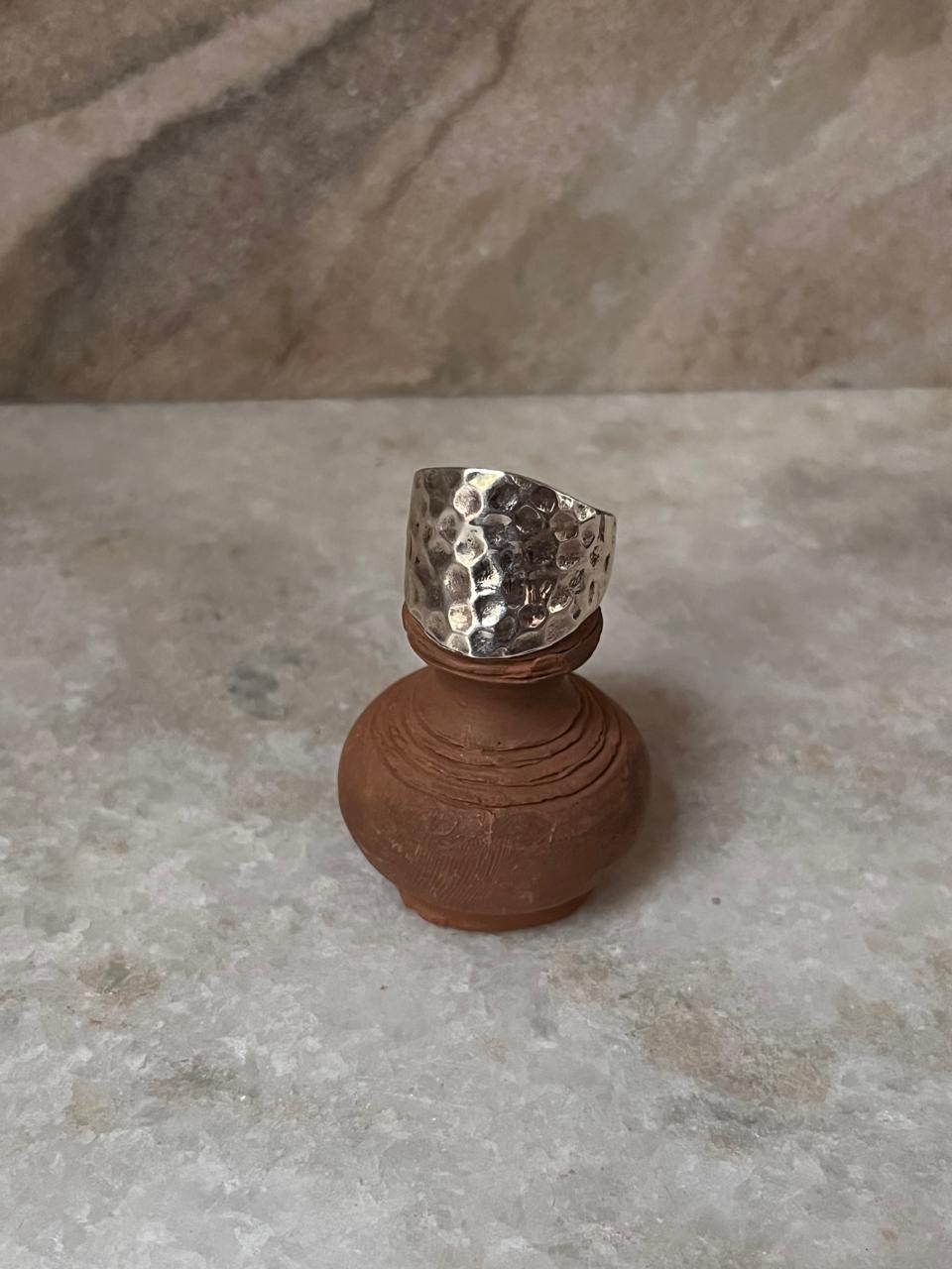 Hammered Chunky 925 Sterling Silver Ring