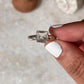 Clear Quartz /Sphatik Square Cut 925 Sterling Silver Ring