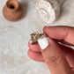 Citrine Square Cut Stone 925 Sterling Silver Ring
