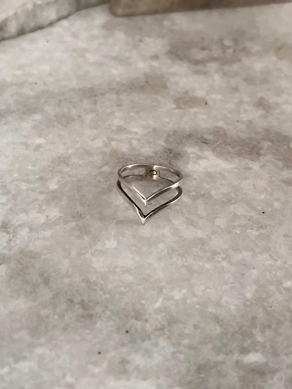 Double V Stackable 925 Sterling Silver Ring
