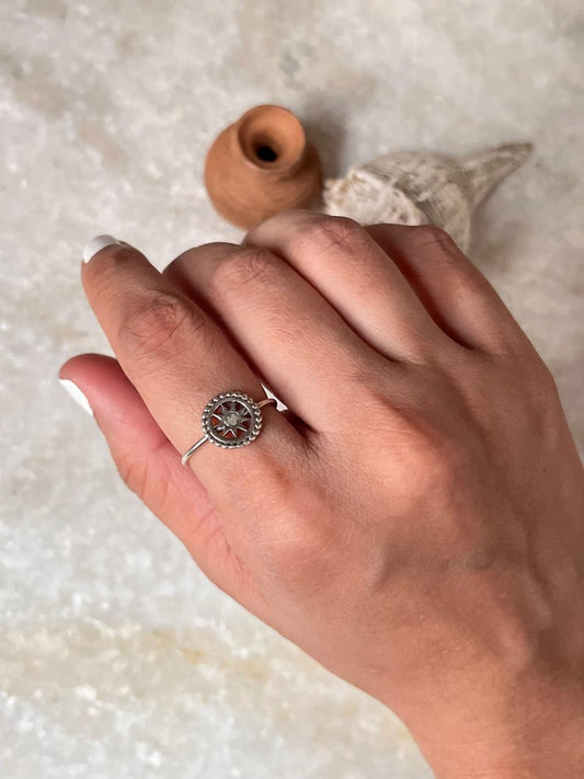 Boho Balinese Sun 925 Sterling Silver Ring
